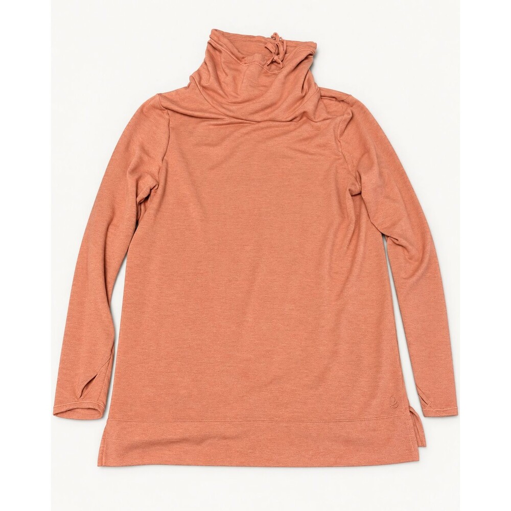 Cuddl Duds UltraCozy Cowl Neck Tunic Top L Dusty Rose Long Sleeve